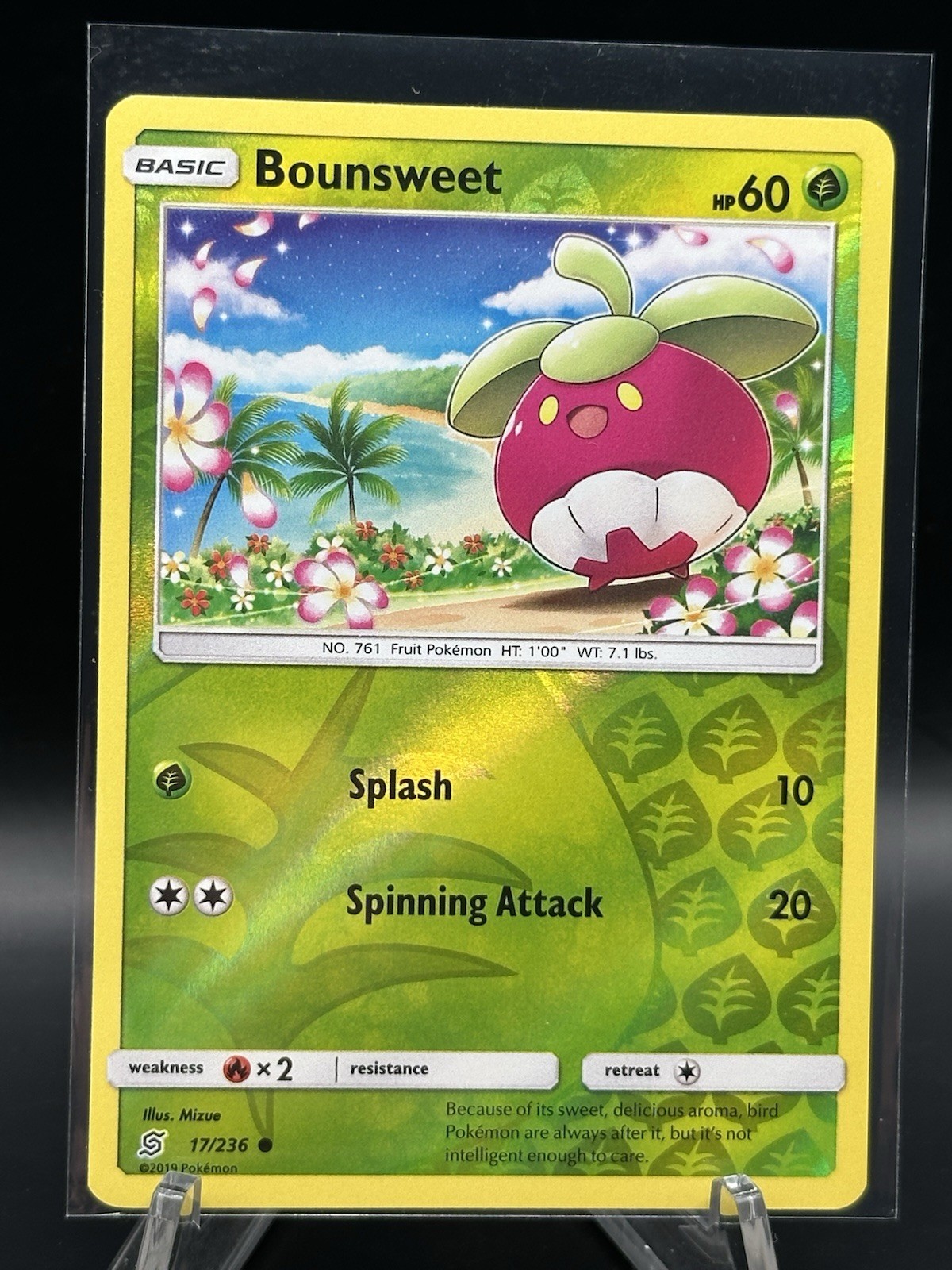 Bounsweet - 17/236 Sm-Unified Minds - Reverse Holo NM-Mint Pokemon TCG card 2019
