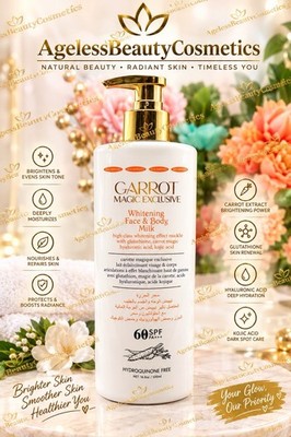 Carrot Magic Exclusive Whitening Face &Body Milk  Lotion 60SPF 500ml