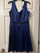 Simply Vera Vera Wang Women’s Blue/Black Size 10 Sleeveless V-Neck Fit & Flare