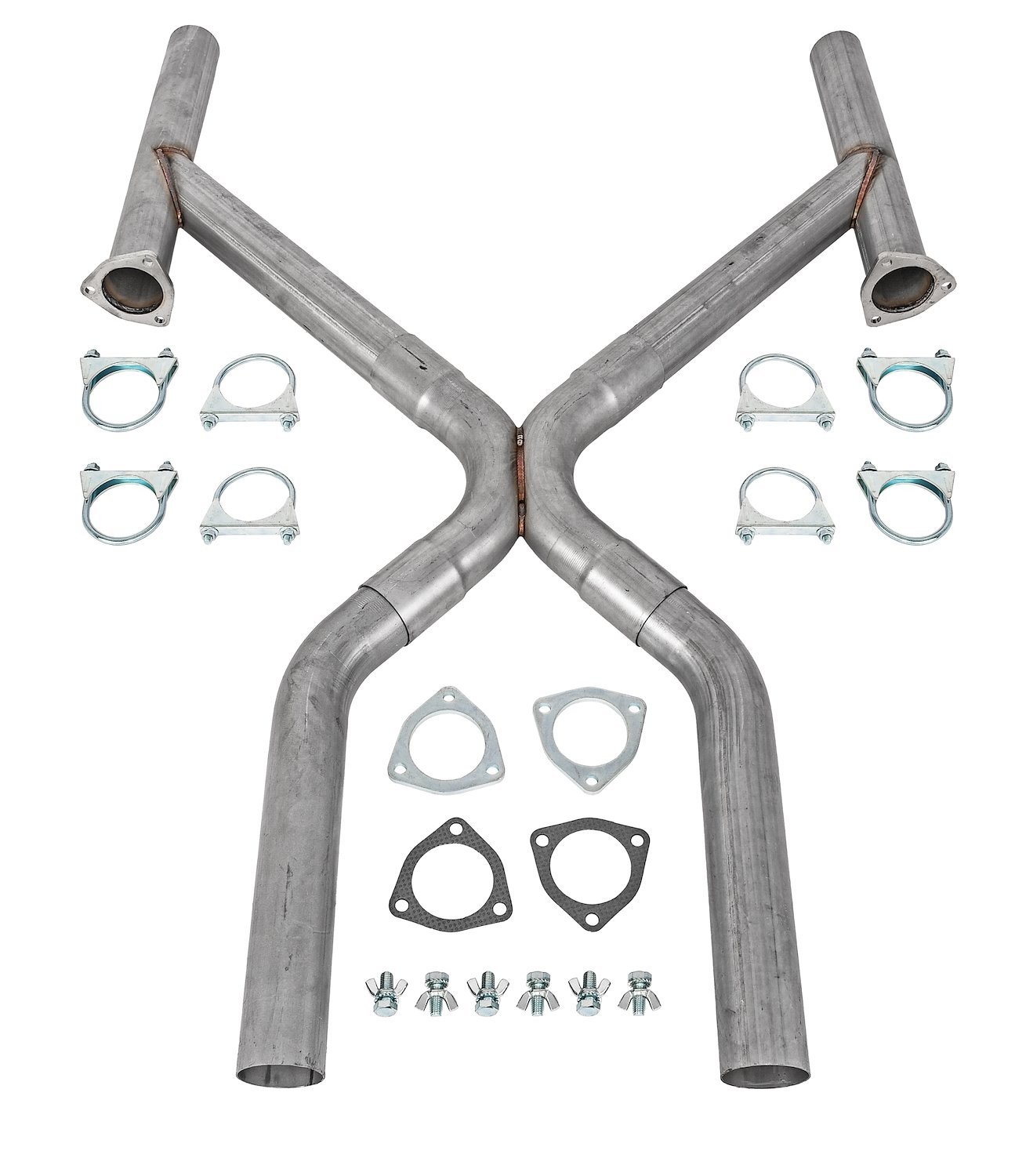 JEGS 30667 Universal X-Pipe with Exhaust Cutouts for Enhanced Performance