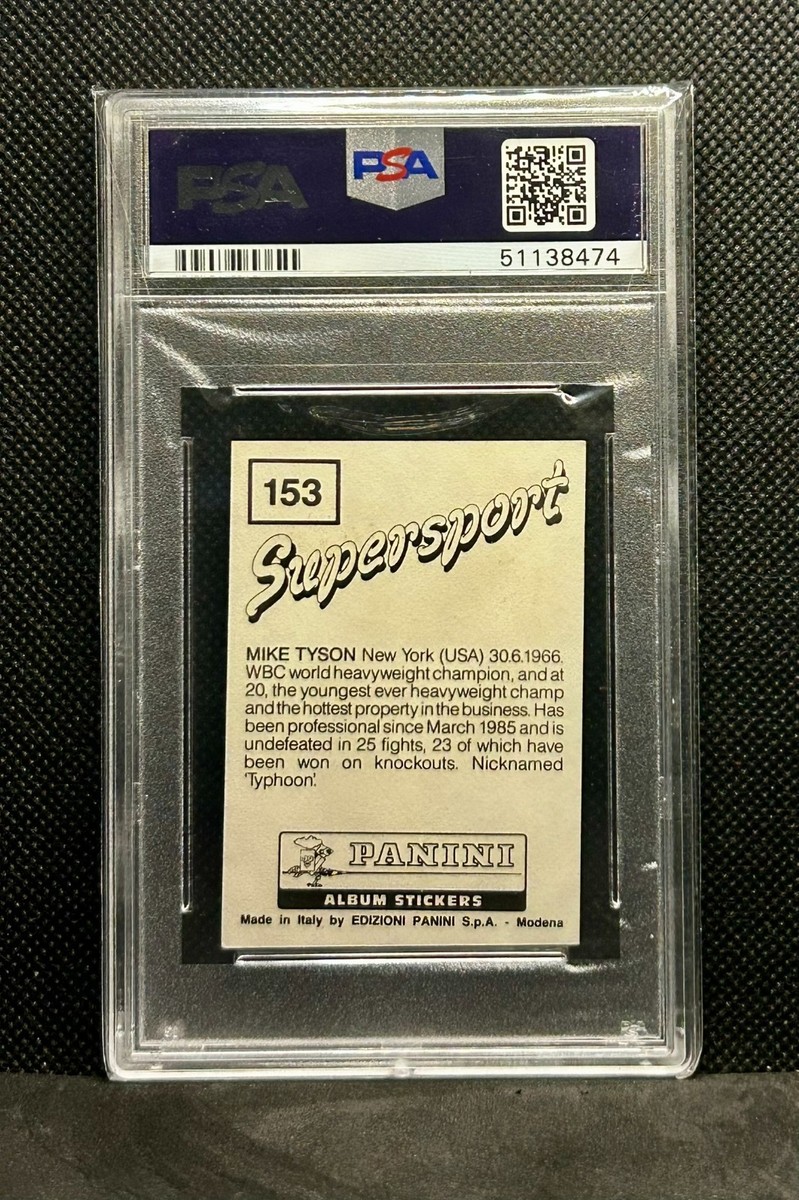 1987 PANINI SUPERSPORT UK MIKE TYSON #153 PSA 6 RC ROOKIE STICKER