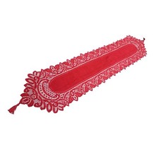 Reusable Table Runner Hand 33x180cm Knitted Table Runner Tasseled Edge