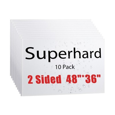 10 Pack 36 x 48 Inches Corrugated Plastic Sign Waterproof Blank Board Sheets ...