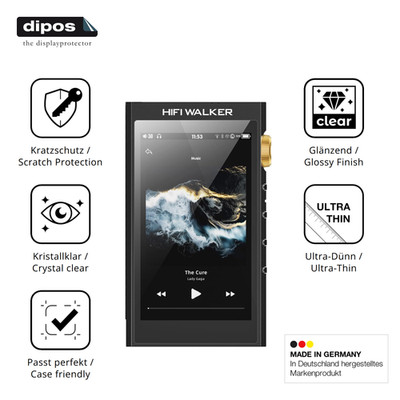 4x Schutzfolie klar für HIFI WALKER H20 Ultra Displayschutzfolie Folie Display