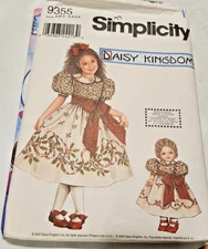 VINTAGE -  SIMPLICITY - 9355 - DAISY KINGDOM - CHILD'S AND GIRLS' DRESS