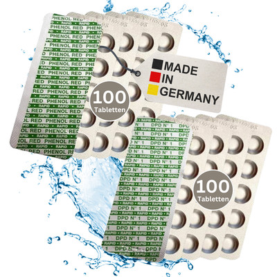 200 Testtabletten RAPID pH Phenol Red Chlor DPD1 Schütteltester Wassertester