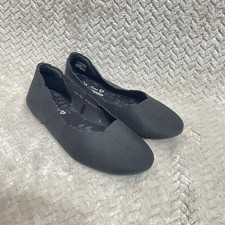 Skechers Cleo Ballet Flats Women s 8 BLACK Stretch Knit Slip On Comfort Shoes