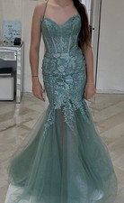Gino Cerruti Green Lace Tulle Mermaid Long Formal Dress Sweetheart XXS