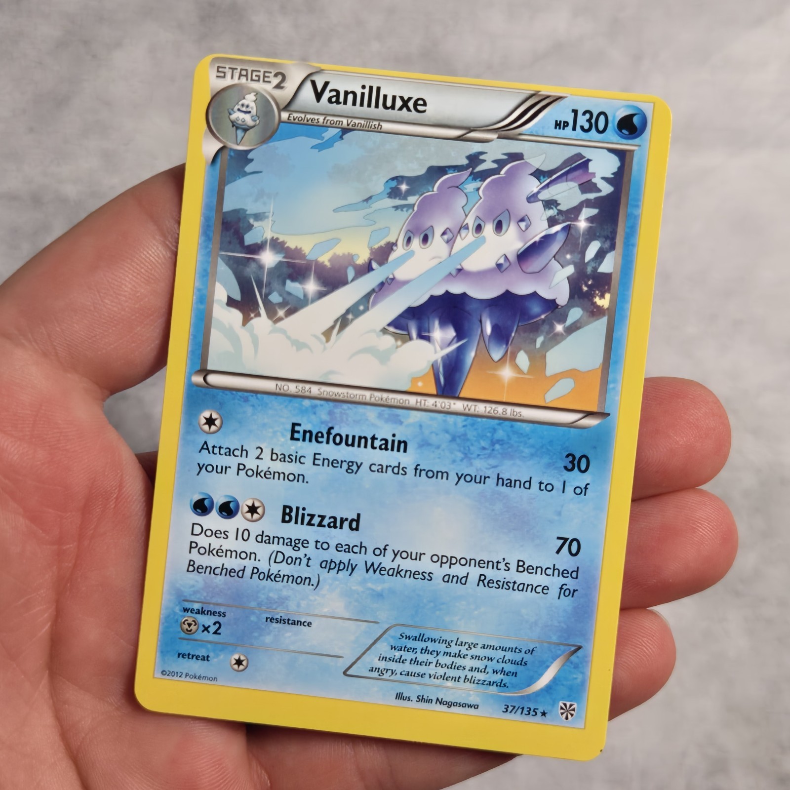 Vanilluxe Miscut Error Pokemon Card Plasma Storm 37/135