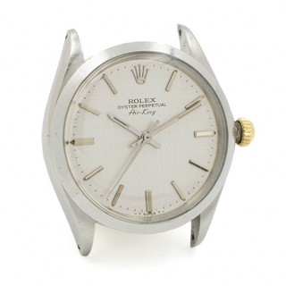 Rolex Air King 5500 34mm Silver Linen Dial Watch Head #W339401 2
