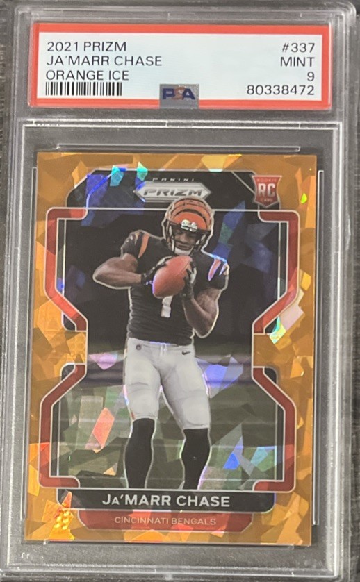 2021 Panini Prizm Prizms Orange Ice #337 Ja'Marr Chase