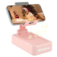 Gift for Women Foldable Cellphone Stand with Bluetooth Speaker Wireless Pink
