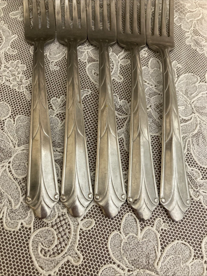 "5 horquillas de cena Ekco Kenilworth de acero inoxidable 18-8 de 7 3/8""" Foto 2 de 4