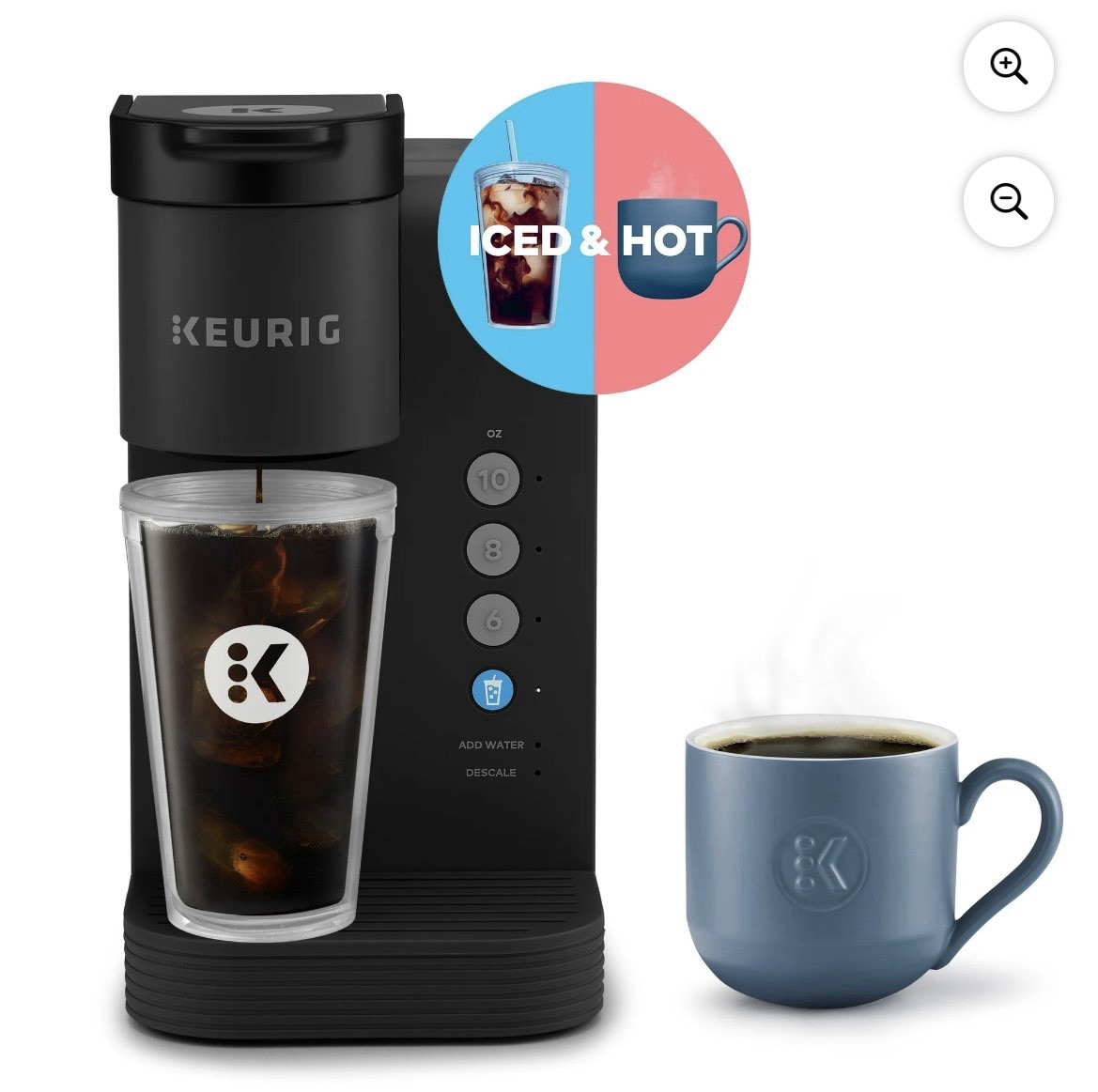 Keurig K-Express Essentials Plus, Iced & Hot Single-Serve Pod Coffee Maker-Black