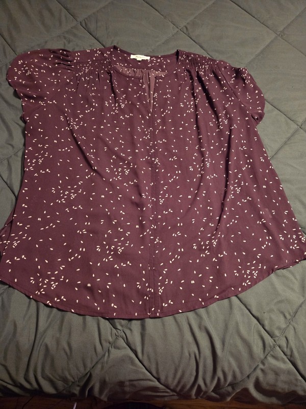 Monday Fun Women's Purple SS Blouse 3x