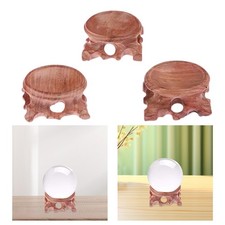 Wooden Display Stand Sphere Globe Stone Holder for Rock Sphere Decoration