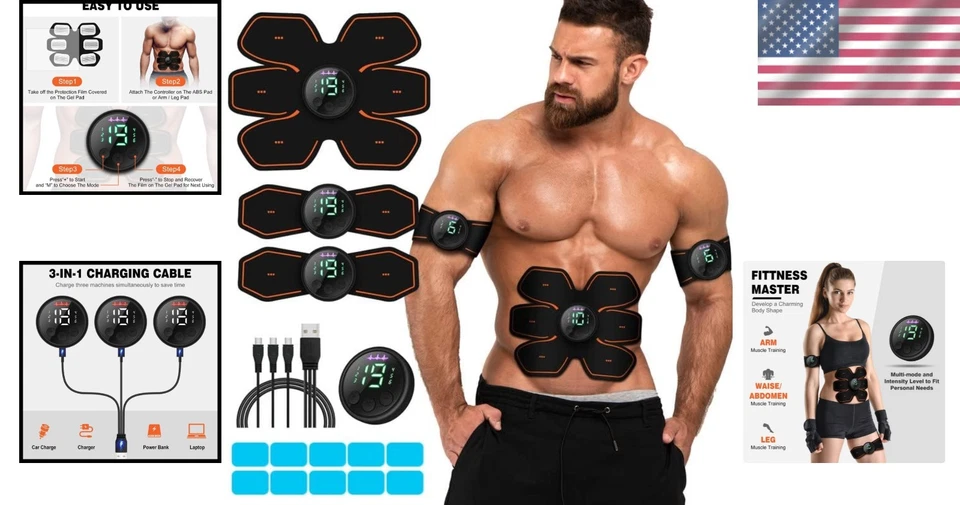 Estimulador ABS compacto y portátil - Equipo de entrenamiento versátil para gimnasios en casa Foto 2 de 4