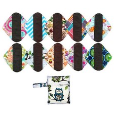10PCS 8 Inch Reusable Washable Menstrual Pads Sanitary 8 Pack of 10