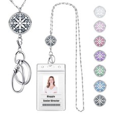 Lanyards for ID Badges Keys Women Cute Teacher Lanyard ID Holder Necklace Sil...