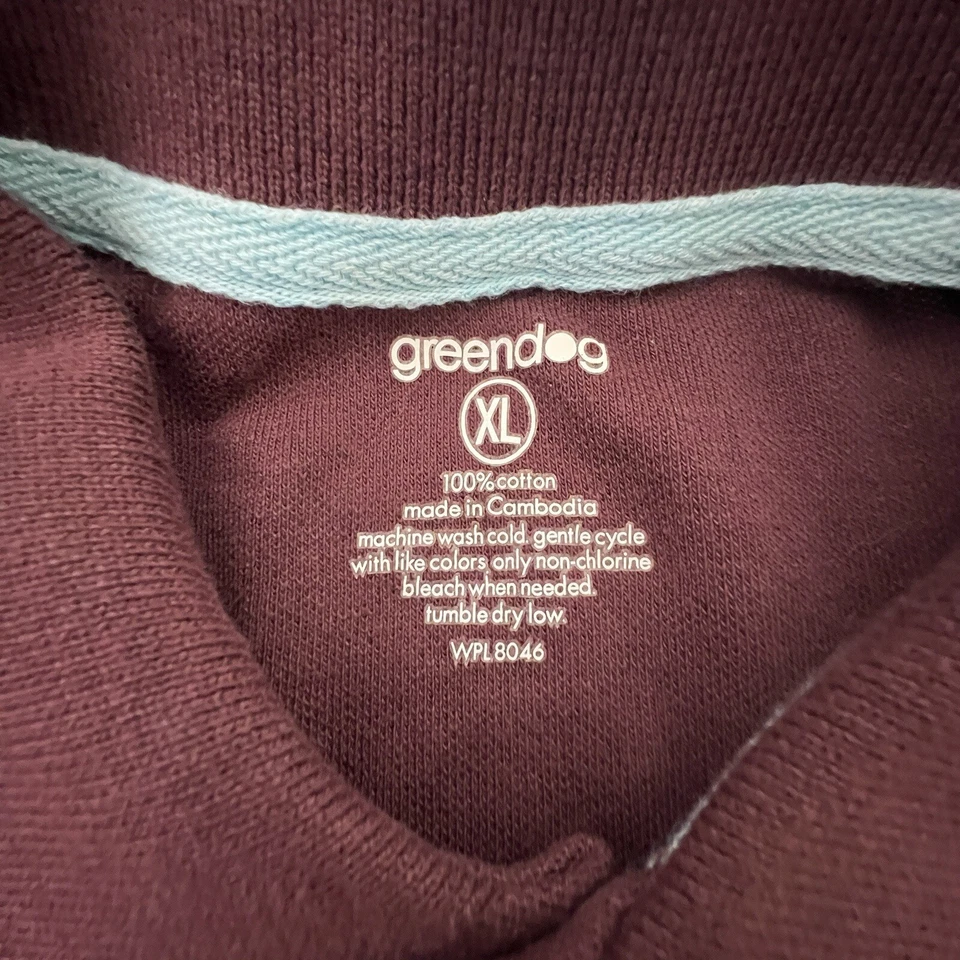 Camisa polo Greendog para hombre XL a rayas granate nueva con etiquetas Foto 4 de 4