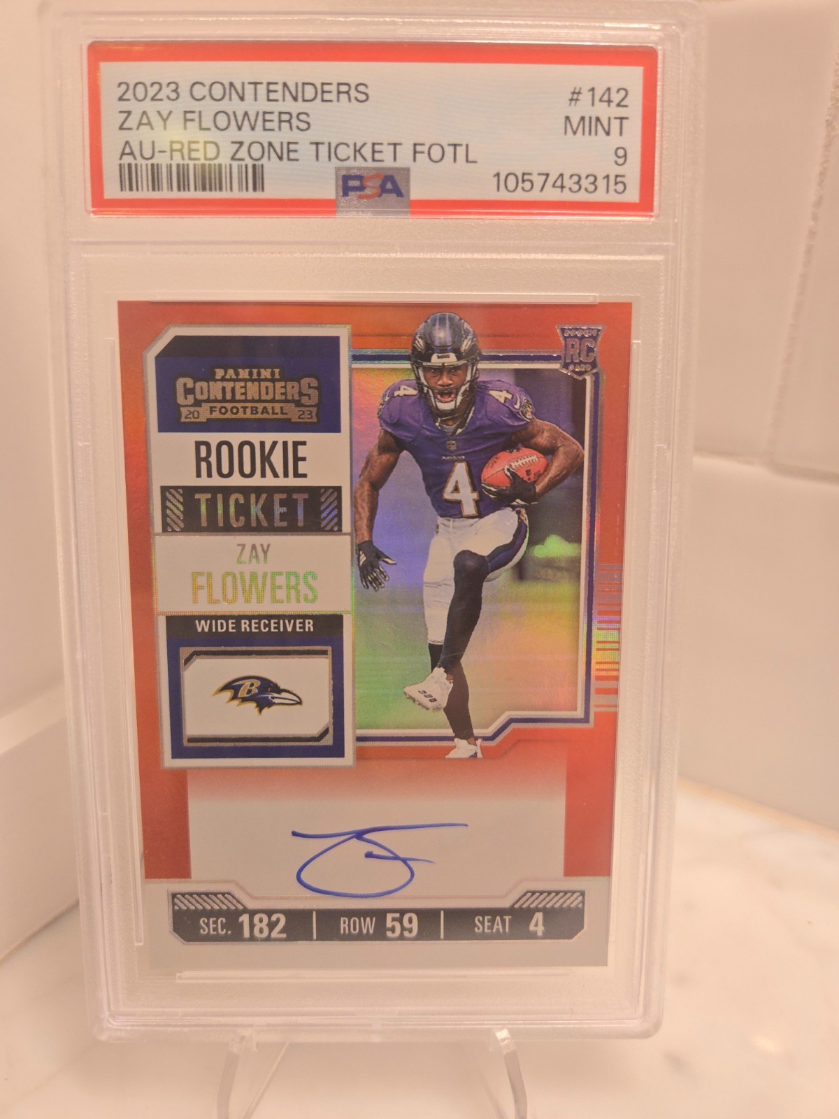 2023 Contenders Zay Flowers Red Zone Ticket Auto