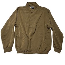 FootJoy FJ Windbreaker Pullover Jacket Mens L Olive Golf 1/4 Zip Long Sleeve