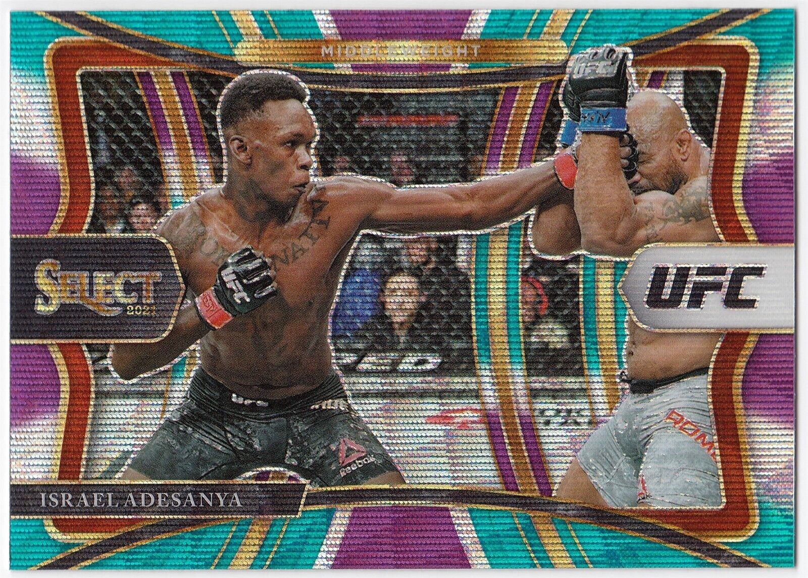 2021 Panini Select UFC MMA Premier Level Tri-Color Prizm ISRAEL ADESANYA #134