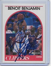 Basketball Card IP auto NBA BENOIT BENJAMIN 1989-90 Hoops Los Angeles Clippers