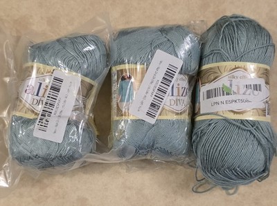 3 Alize Dive Silky Effect Yarn Color 463 Mint Blue? New