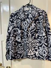 Chicos size 2 Jacquard Women  s Jacket is Size L - New With Tags Chico  s