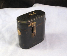VICTORIAN TRAVELLING POCKET INKWELL INK GLASS BOTTLE POT LEATHER BOX CALLIGRAPHY