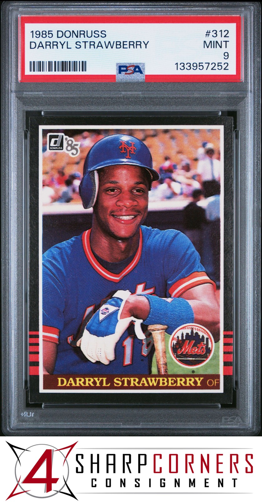 1985 DONRUSS #312 DARRYL STRAWBERRY METS PSA 9