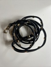 Bandolier Black Leather Strap Gold Studs Brok...