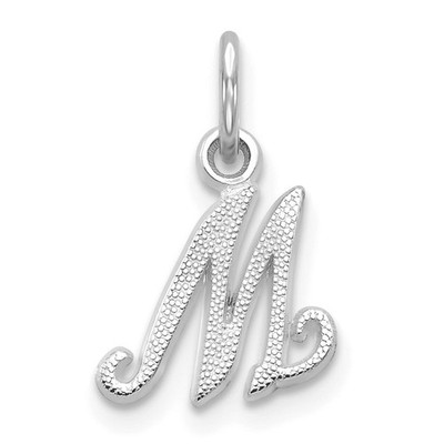 10K Weißgold Initiale ''M'' Buchstabe Charm Anhänger 0,47g