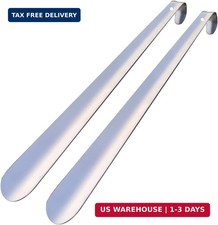 2 Pack Metal Shoe Horn - Heavy Duty 16.5-inch - 42cm Long Handled Shoe Horn fo