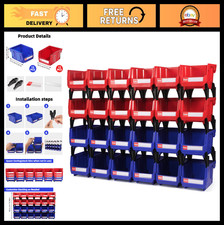 24 Pack Stackable Storage Bins - 5"x4"x3" Organizer for Garage, Craft, Office