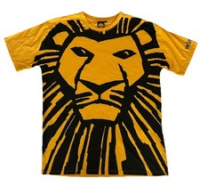 Disney The Lion King Broadway Musical All Over Print Yellow T-Shirt Size XL
