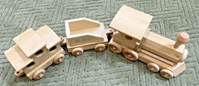 Wooden Train 32in Long Hand Made Vintage Collectible
