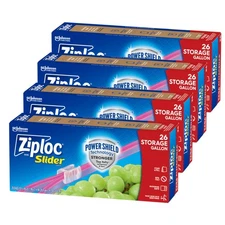 Ziploc Gallon Food Storage Slider Bags, Power Shield Technology for More Dura...