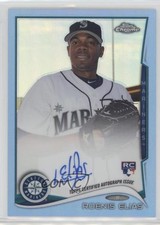 2014 Topps Chrome Rookie Auto Blue Refractor 69/199 Roenis Elias #RE Auto 0c2