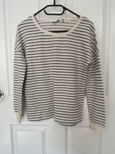 New Look Crew Neck Striped Cotton Sweatshirt Size 6