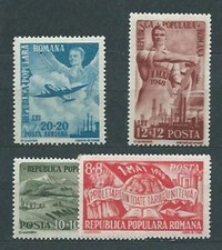 Romania - Mail 1948 Yvert 1025/7+A,46 ** Mnh