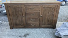Large 166cm long solid oak sideboard 2 cupboards with shelf 4 drawers U30526AB