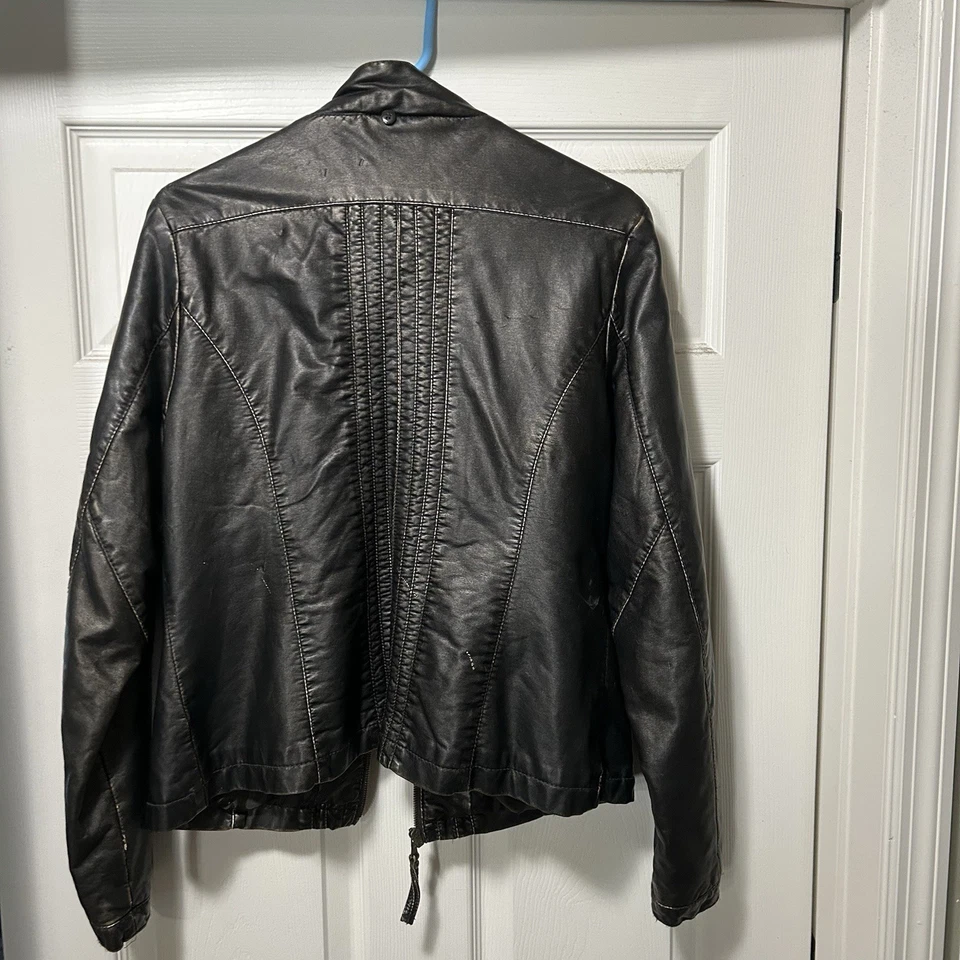 Chaqueta de moto Big Chill imitación cuero vegana para mujer L negra cremalleras Foto 2 de 4