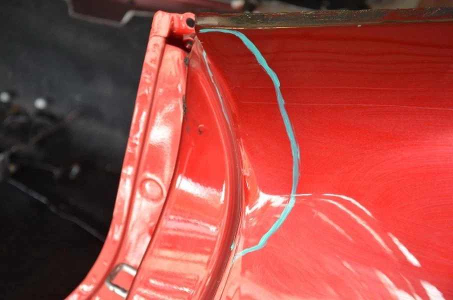 Panel cuarto trasero izquierdo conductor rojo Mazda Mx-5 Miata ND 2016-2022 Foto 2 de 4