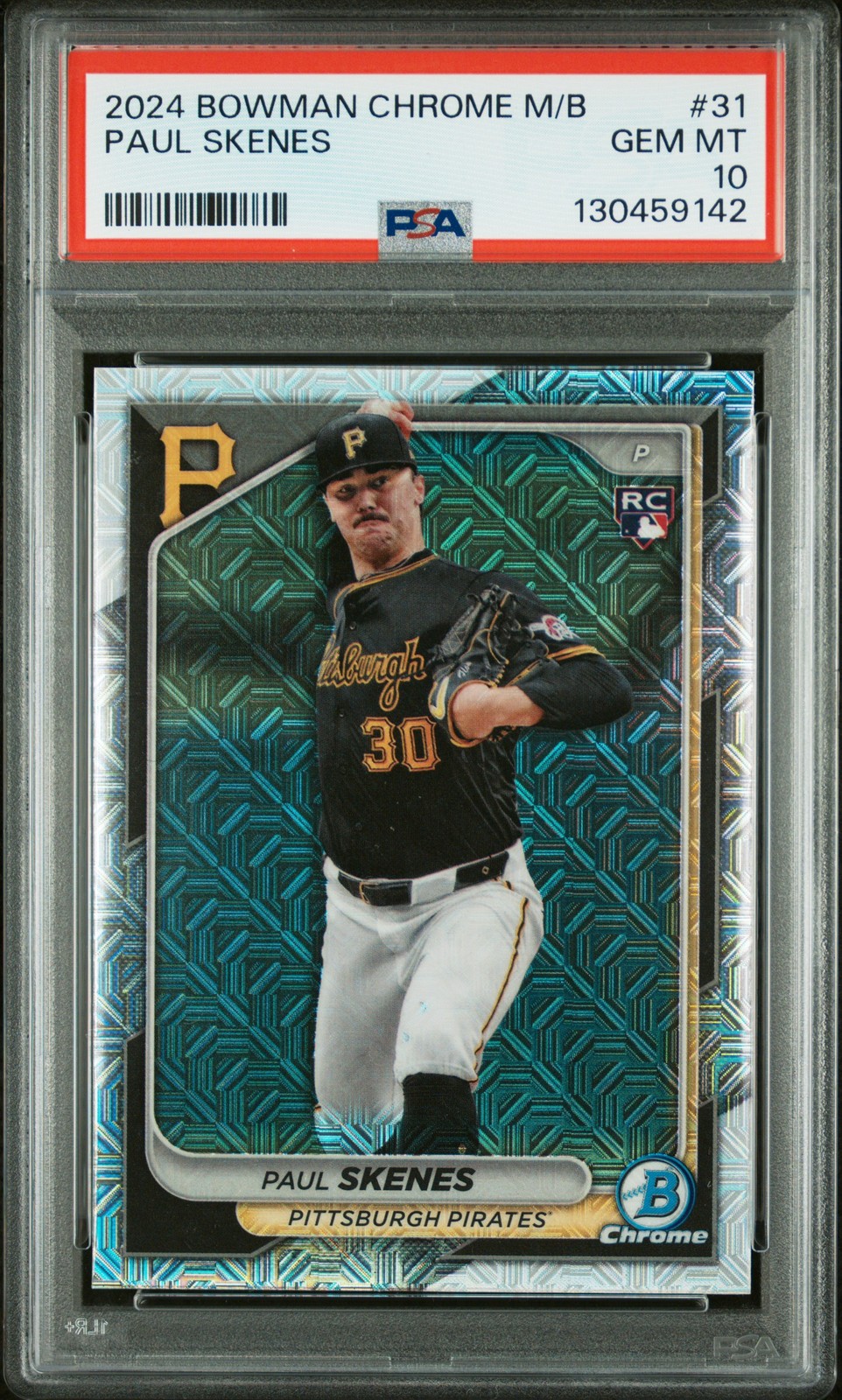 2024 BOWMAN CHROME MEGA BOX #31 PAUL SKENES ROOKIE RC PSA 10