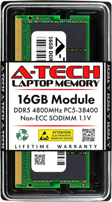 16GB DDR5 4800Mhz PC5-38400 CL40 SODIMM 1.1V Non-Ecc Unbuffered SO-DIMM 262-Pin