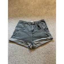 BDG High-Rise Stretch Roll Hem Shorts Womens 32 Grey Excellent Denim