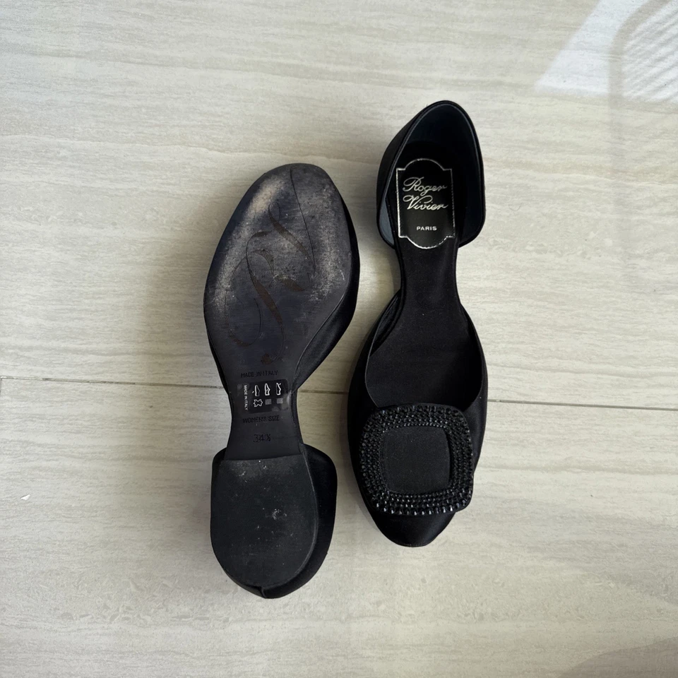 Zapatos Roger Viver Negro Cristal Swarovski Corte d’orsay EU 34 1/2 Foto 4 de 4