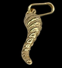 Horn Horn Charm Anhänger Horn Anhänger 18kt Karat Gelbgold Glücksbringer